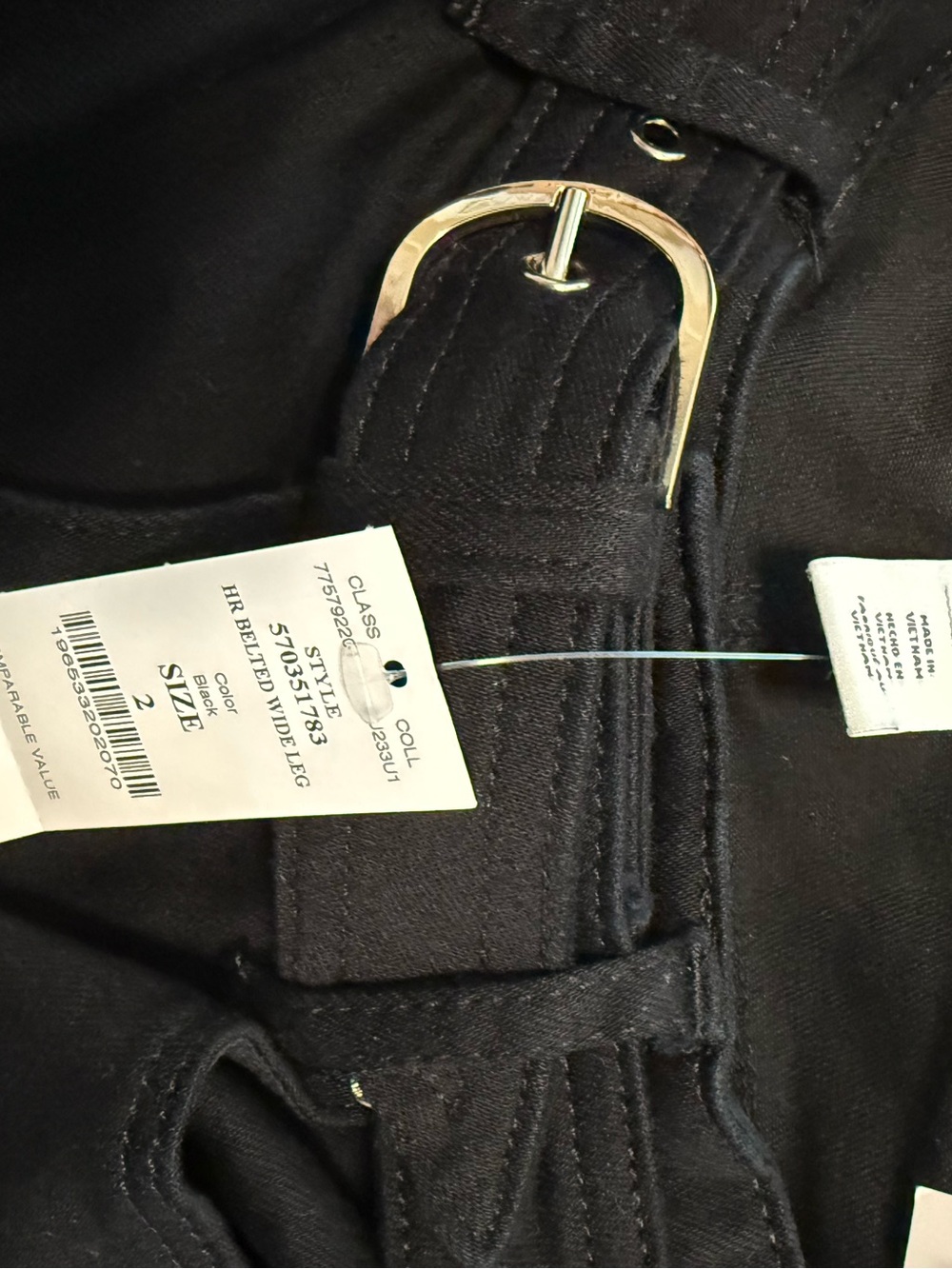 White House Black Market Black Wide-Leg Jeans with Belt - Picture 7 of 7